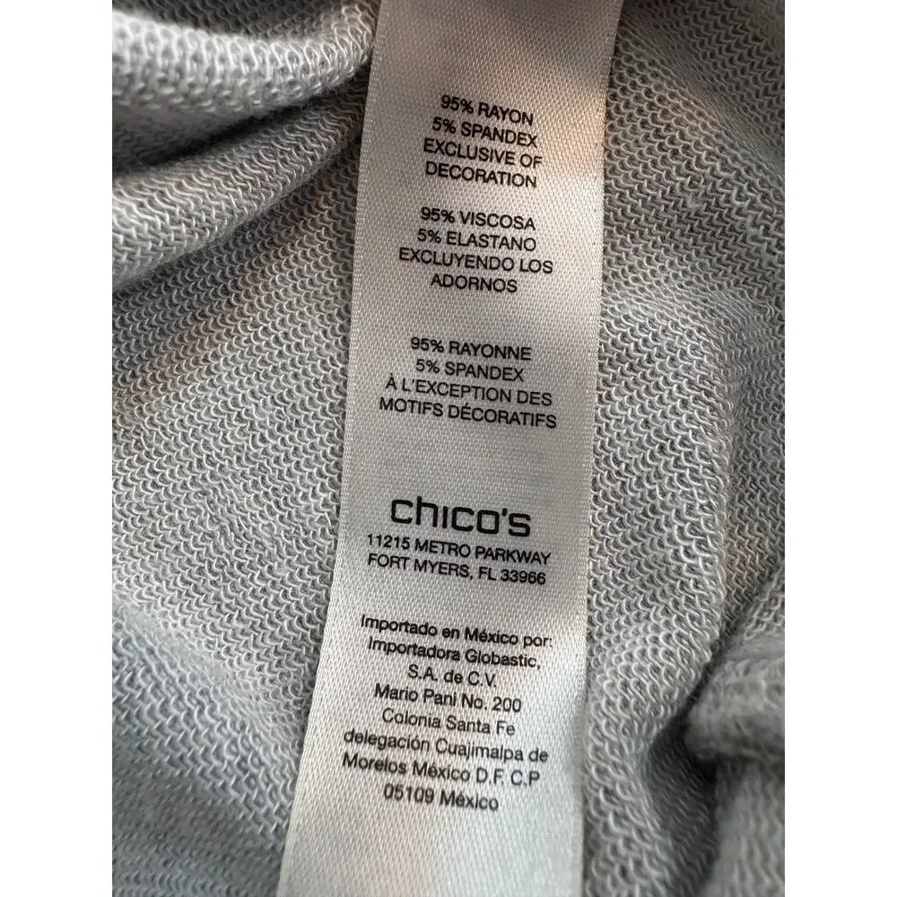 Chico's Zenergy lounge set gray soft luxe open front jacket & pants Sz 1 US M